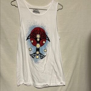 Marvel White Blue Graphic Tank Top